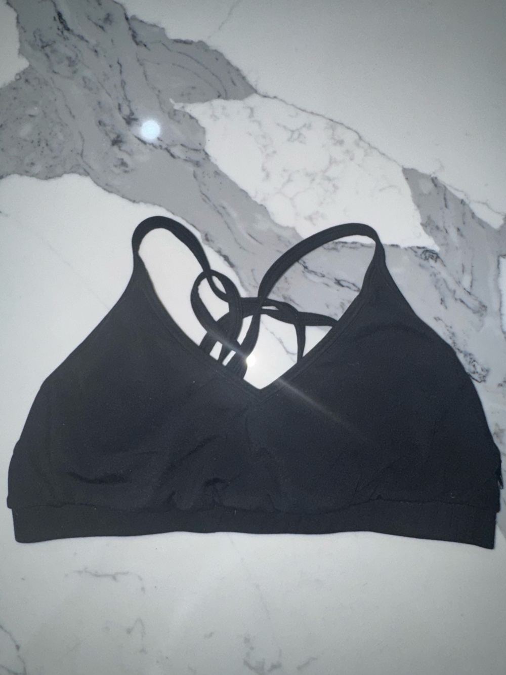 Strappy Black Lightweight Sports Bralette